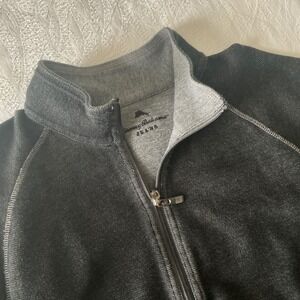 Tommy Bahama‎ Jeans Quarter Zip Pullover Sweater Gray Mens Casual